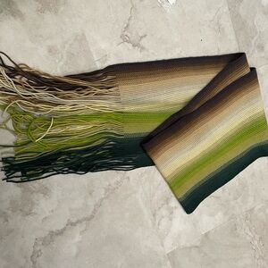 Striped Green and Brown Scarf
